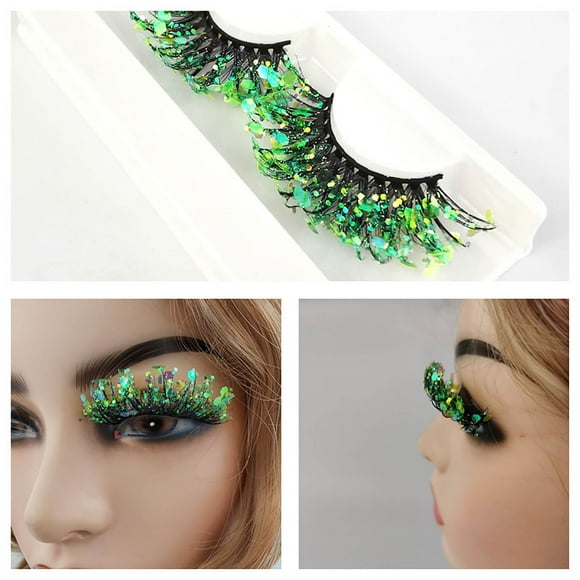 Xihbxyly Pestañas Postizas de Colores, Delineadores Reutilizables, Aspecto Natural con Lentejuelas Brillantes, Cómodas y de Fácil Aplicación, Perfectas para Fiestas, Cosplay y Fotografía. Se Adaptan