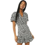 Scoop Women's Mini Dress with Puff Sleeves
