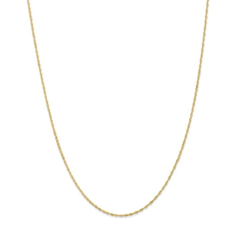 14k Yellow Gold Solid Spring Ring Sparkle-Cut 1.10mm Singapore Chain Necklace - Length: 14 to (Best Rendang In Singapore)