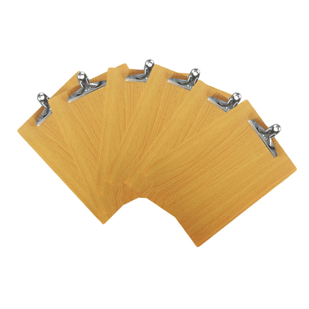 ORDDIART 6Pcs Rectangular Bamboo Clip Board for Modern Office Settings