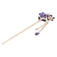 thumbnail image 1 of Palillos chinos del pelo Cristal del Rhinestone Flor del pelo Pasadores del palillo Púrpura Sunnimix Palillos para el cabello para mujeres, 1 of 7