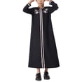 thumbnail image 6 of Mercatoo Girls Muslim Abaya Embroidery Hooded Long Sleeve Islami1 Ramadan Prayer Dress Kids Elegant Full Length Kaftan Robes, 6 of 8