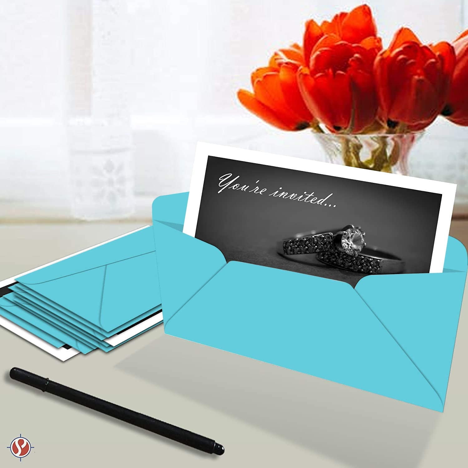 Light Blue #10 Business Color Mailing Envelopes | 4 1/8 X 9 ½ inches | 24lb Bond Bright Color Paper (90 GSM) | 50 Envelopes Per Pack