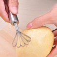 thumbnail image 4 of Raspador de coco de acero inoxidable para quitar la carne de coco de zanahorias, papas, verduras, frutas (2 piezas, plateado) TUNC Sencillez, 4 of 5