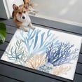 thumbnail image 3 of 2x3 Ft Entryway Area Rug, Summer Coral Kitchen Rug Runner Washable Floor Mat, Vintage Coastal Ocean Blue Green Plant Non Slip Indoor Door Mat Throw Carpet for Bathroom Living Room Bedroom, 3 of 8
