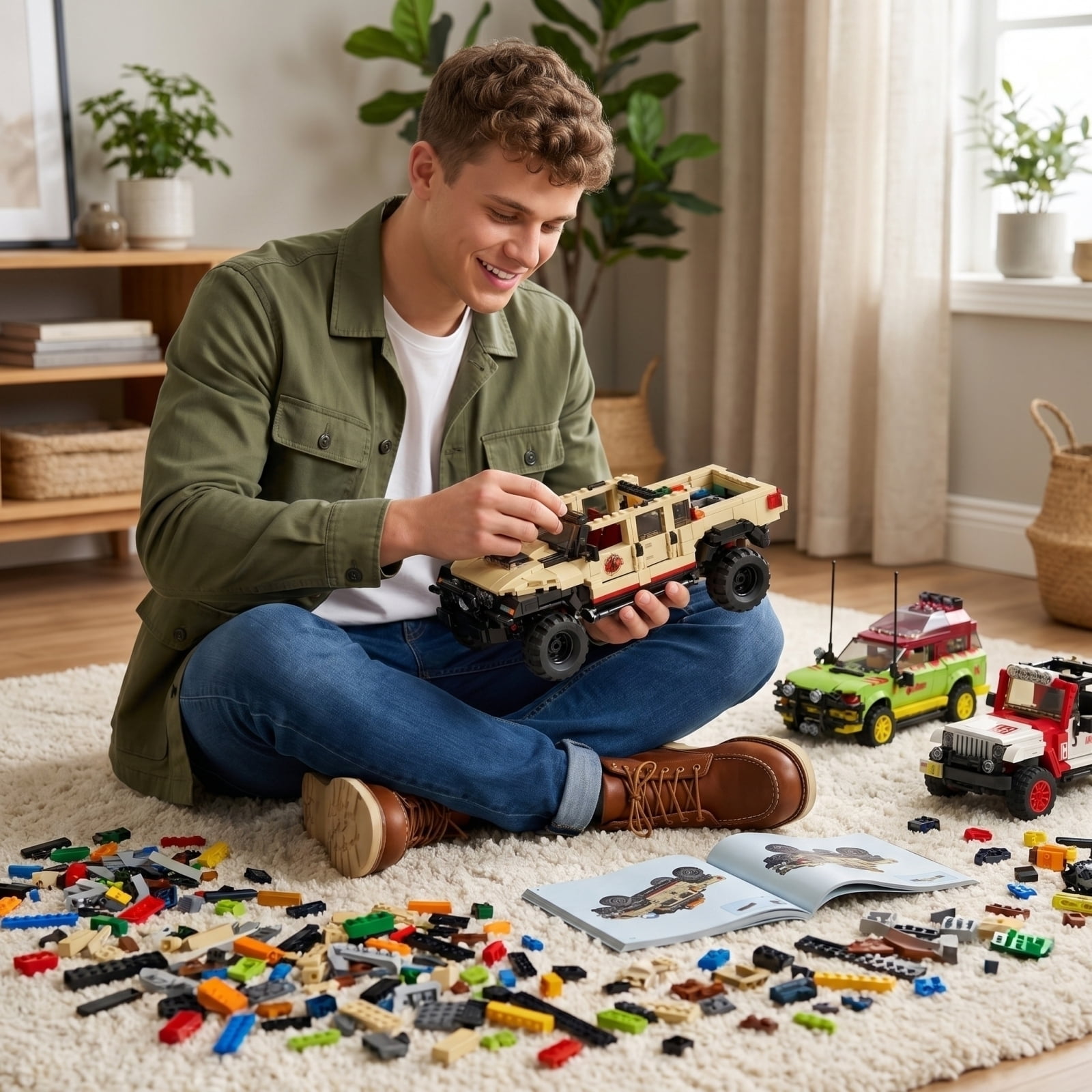 3 in 1 Classic off-Road Vehicle Building Block Sets, 1632 Pcs off Road Cars DIY Model Kit, Collectible and Display ORV Building Toys, Creative Birthday Gifts for Adults Teens 14+