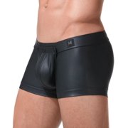 Men's Gregg Homme 152615 Crave Faux Leather Boxer with Detachable Pouch (Black M)