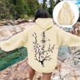 thumbnail image 2 of YAYUBA Women's Graphic Hoodies Japanese Hoodie Top Oversized Long Sleeve Anime Pullovers Sweatshirts, XL, Beige, 2 of 7