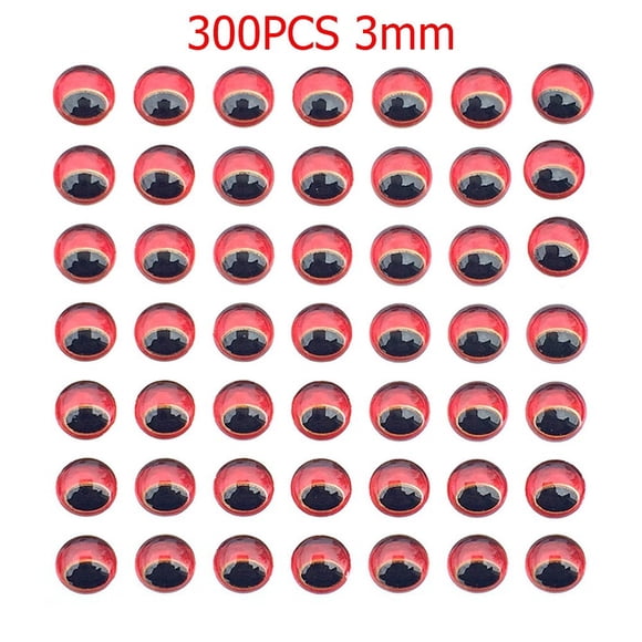 300Pcs 3/4/5/6Mm Snake Pupil Red 3D Holographic Fishing Lure Eyes Fly Tying Diy