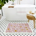 thumbnail image 3 of Pink Bathroom Mat Cute Flower Bath Rug, Soft Cozy Microfiber Slip Floor Carpet Decor Absorbent Washable，Girls Bedroom Bathtub Shower(17x27in), 3 of 6