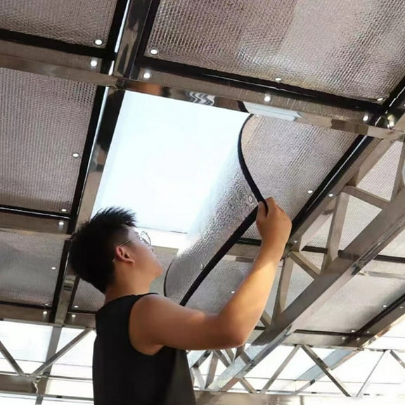 ULTNICE 1Set Heat Reflecting Window Film Black Foam Aluminum Foil for Glass Sun Room