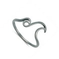 thumbnail image 4 of CHOOSE YOUR COLOR Black-Tone Double Wave Ocean Tide Ring .925 Sterling Silver Band Jewelry Female Size 9, 4 of 4