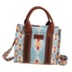 thumbnail image 5 of Bolso bohemio para mujer, bolso de hombro portátil para ir al trabajo, regalo de cumpleaños o oficina. Azul Grande Blanco, 5 of 9