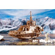 Submarine Tugboat Ugears 3D Mechanical Wooden Model for Self Assembling DIY Brainteaser