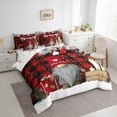 thumbnail image 3 of Homewish Cartoon Xmas Gnome 7 Pieces Bedding Comforter Set,Girls Christmas Gifts Full Bedding Set,Red Black Checkered Fitted Sheet Flat Sheet For Boys Kids,Microfiber Bedroom Decor Reversible, 3 of 8