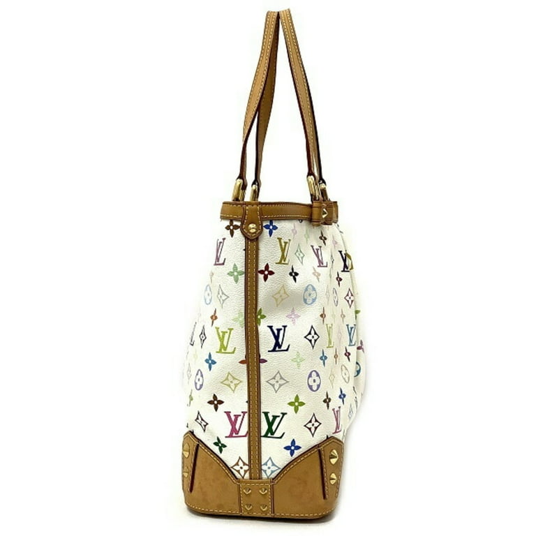 used Pre-owned Louis Vuitton Tote Bag Charlene mm White Beige Multicolor Monogram Multi M93212 Canvas Nume SR4161 Louis Vuitton Women's Ribbon Studs (