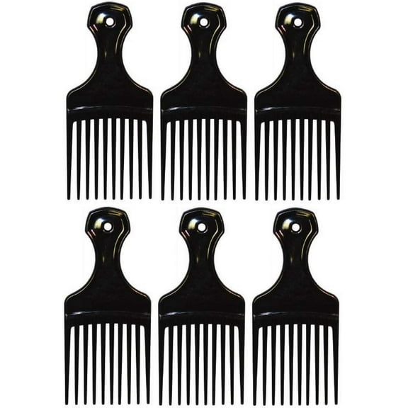 Comfort Plastic Mini Comb & Lift Hair Pick (Pack of 6)