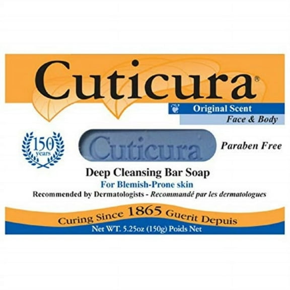 cuticura deep cleansing face and body soap, original scent 5.25 oz (pack of 5)
