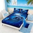 thumbnail image 2 of Manfei Underwater Seal Queen Sheet Sets for Kids Boys and Girls, Arctic Animal Print Bed Set 4pcs, 1 Flat Sheet, 1 Fitted Sheet and 2 Pillowcases, 2 of 6