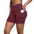 thumbnail image 6 of Xdegoge Biker Shorts for Women Tummy Control Stretchy High Waisted Pull on Yoga Shorts Mid Thigh Fitted Compression Biker Shorts Athletic Workout Running Legging Biker Shorts Wear, 6 of 8