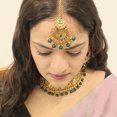 thumbnail image 4 of Efulgenz Indian Wedding Bridal Sets Green Traditional Faux Kundan Crystal Stone Necklace Chaandbali Earrings with Maang Tikka Bollywood Indian Jewelry for Women, 4 of 6