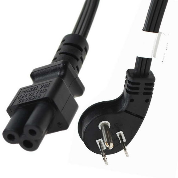 SF Cable Ultra Low Profile Angle NEMA 5-15P to C5 Straight Power Cord, 2 feet