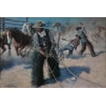 thumbnail image 2 of Wyeth, N.C. 14x11 White Modern Wood Framed Museum Art Print Titled - Roping Horses in the Corral, 2 of 4