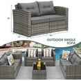 thumbnail image 4 of RoyalCraft Modular Collections Patio Loveseat, Grey Outdoor Rattan Corner Sofa Chair Set with Seat and Back Cushions, Aluminum Frame, 4 of 6