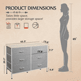thumbnail image 6 of GALAXHERO 6-Drawer Fabric Dresser, 50-Inch TV Stand Wide Chest of Drawers for Bedroom, Closet, Living Room, Light Grey, 6 of 7