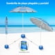 thumbnail image 5 of Sombrilla de Playa Costway Parasol Regulable Inclinable Raya Azul 2,2 x 2,45 m, 5 of 9