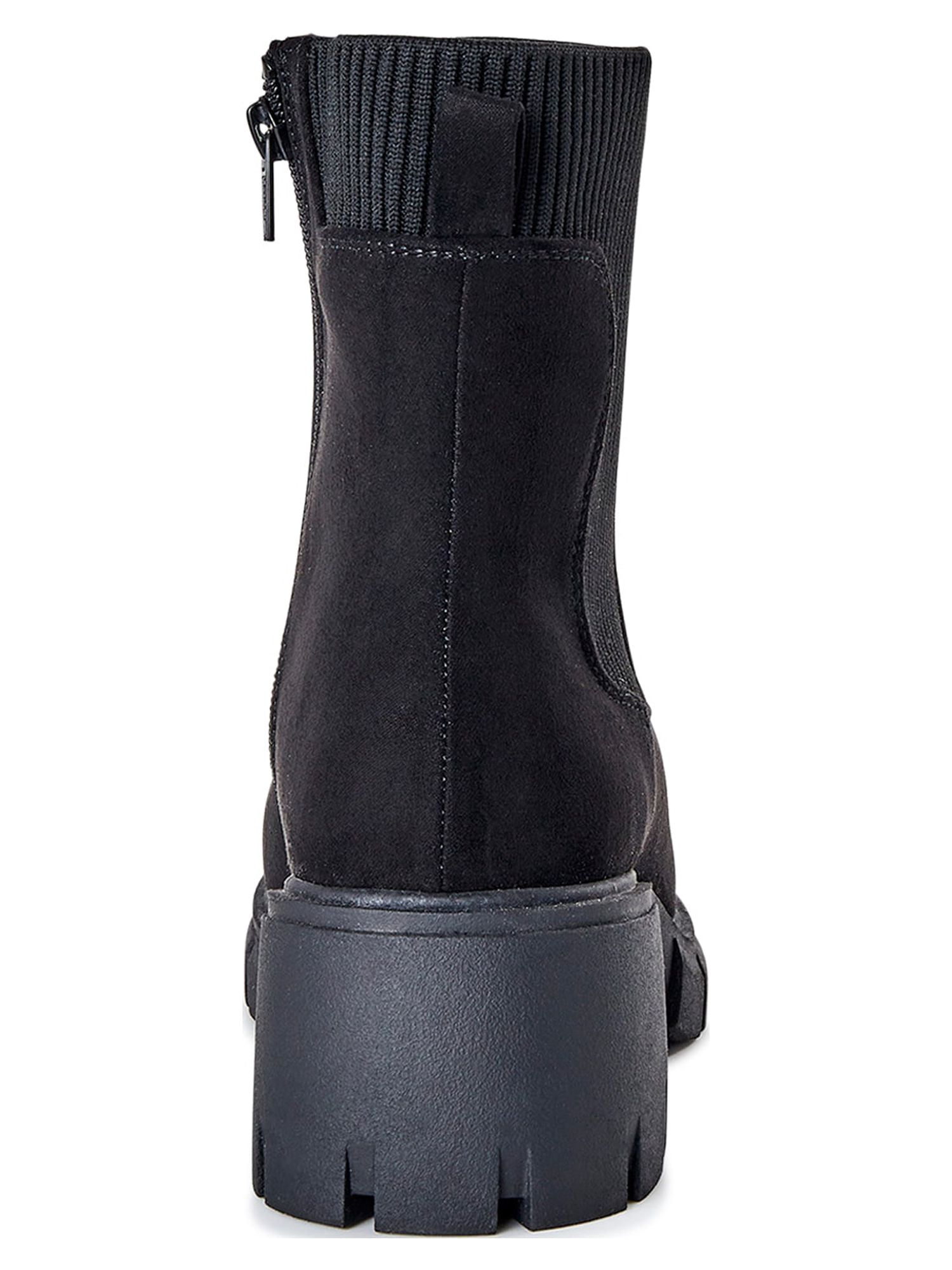No Boundaries Women's Knit Chelsea Boots, Wide Width Available