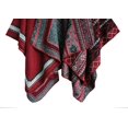 thumbnail image 4 of Châle à Blocs de Couleur pour Femmes, Poncho Ouvert (Série 27-Rouge Vin), 4 of 5