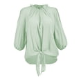 thumbnail image 1 of Blusa George para Dama, Manga 3/4 con Abertura con Amarre en Cintura Sage T G, 1 of 4