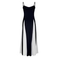 thumbnail image 6 of ZQUUVOU Women's Spaghetti Strap Dress Contrast Color Stitching Suspender Dress Black, 6 of 6