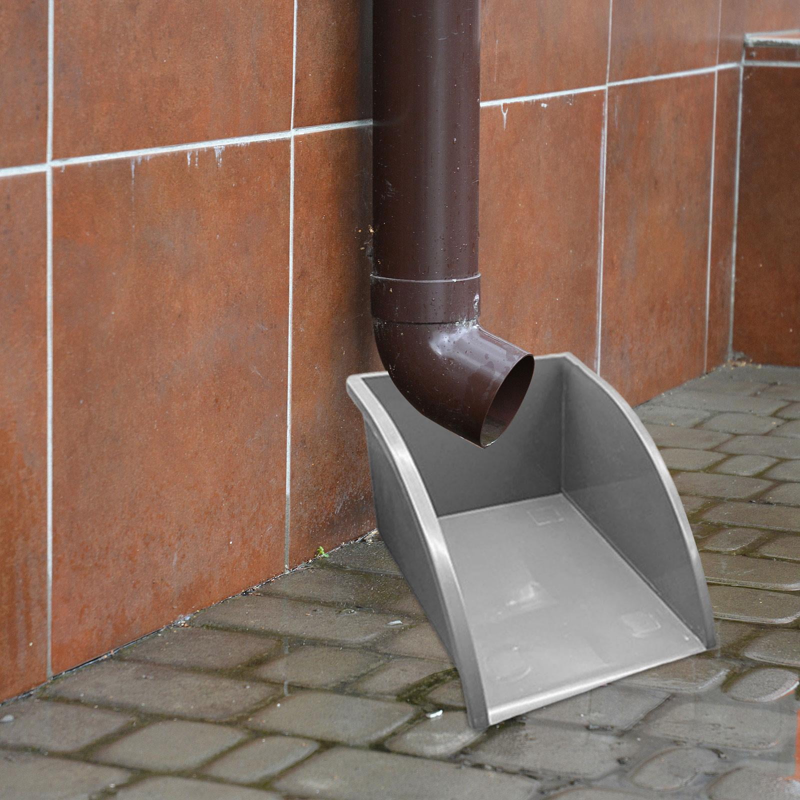Gutter Downspout Extension Rainwater Collector Water Dustpan Gray PVC Material for Backyard Landscape Barrels