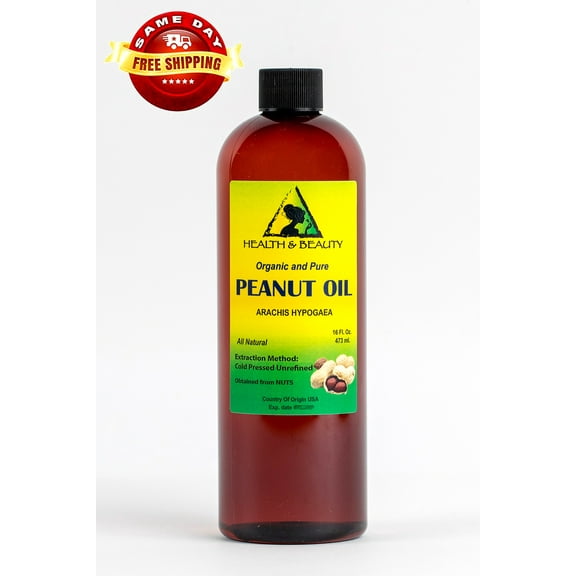 Peanut oil unrefined organic carrier cold pressed virgin raw pure 64 oz
