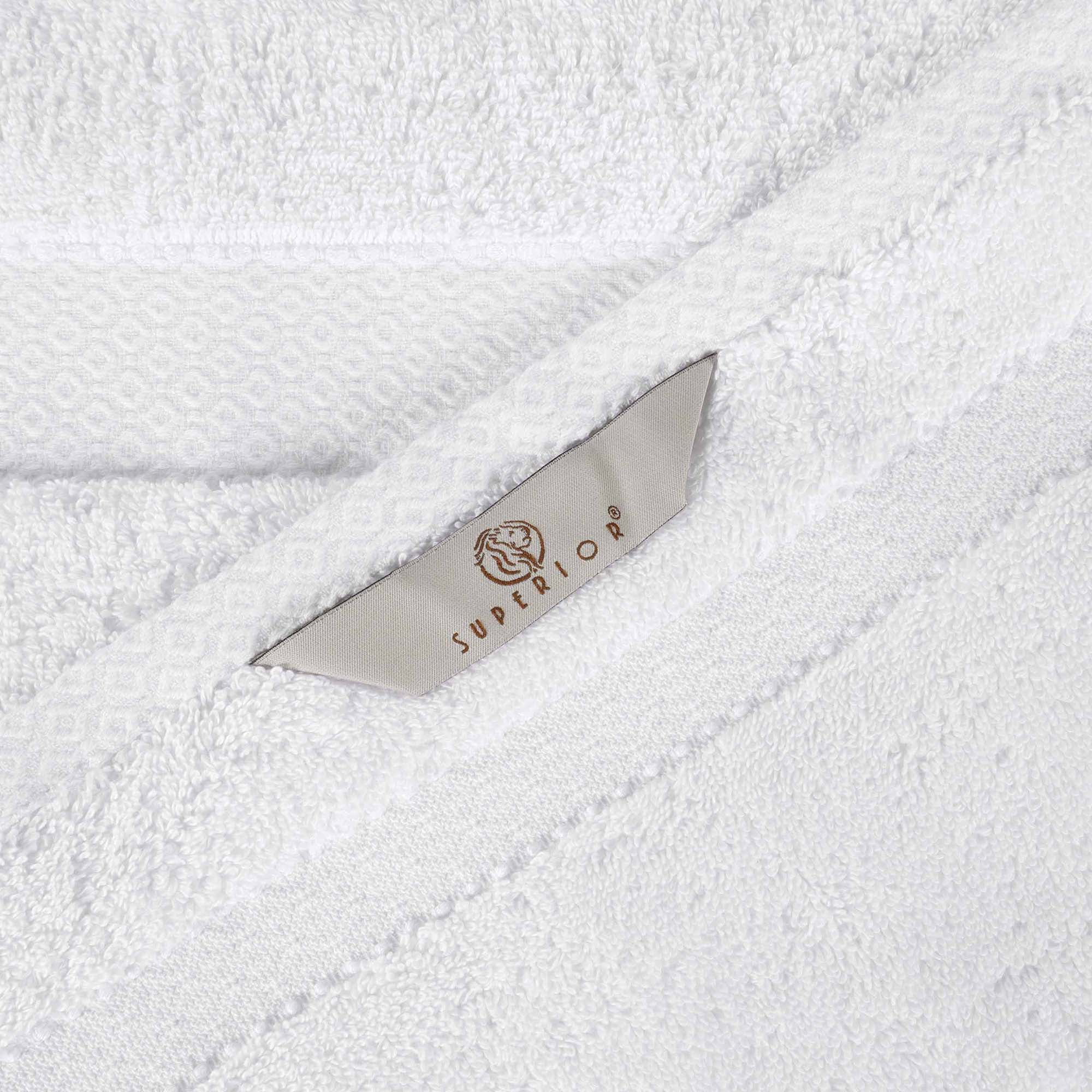 Superior Niles Giza Cotton 3 Piece Towel Set, Egypt Produced Soft Towels, White-Black