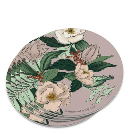 

Pretty Floral Flowers Novelty Coaster Set