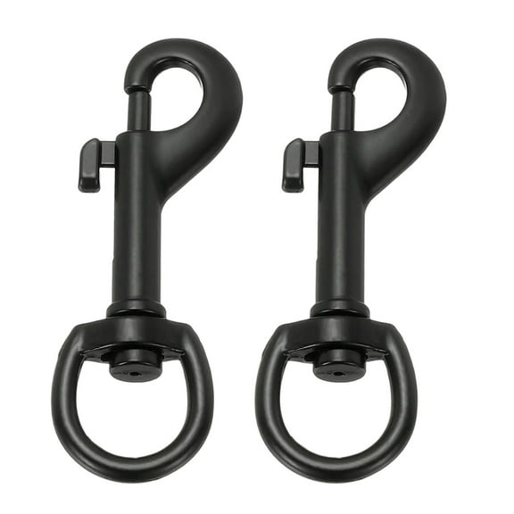 Uxcell 2 Pcs Flag Swivel Snap Clips, 2.7 Inch Heavy Duty Alloy Flag Pole Snaps Hooks, Black