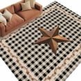 thumbnail image 2 of Area Rug for Living Room, Texas Star Vintage Non-Slip Indoor Ex Large Carpet for Bedroom/Dining Room, Retro Country Brown Stars Checkered Washable Low-Profile Rectangle Floor Runner Rugs - 8 x 10 Ft, 2 of 7