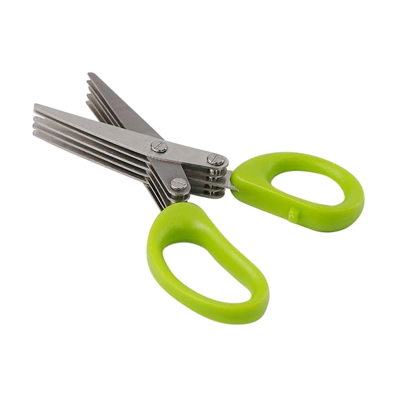 5-Layer Stainless Steel Scallion Flower Cutter Multi-Functional Kitchen Herb Scissors For Chopping Vegetables Seaweed Food Prep