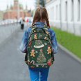 thumbnail image 6 of FORMRS Unisex Backpack Elementary School Travel Bookbag with Reflective Stripes, Yellow Christmas Gingerbread, 6 of 7
