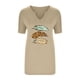 thumbnail image 4 of Fiudx Ofertas de La Semana Blusas con Cuello En V de Manga Corta con Estampado Informal a La Moda para Mujer, 4 of 5