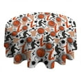 thumbnail image 4 of Orange Basketball Players Pattern Round Tablecloth 60"x60",Wrinkle Wipeable Table Cloth for Kitchen Dining Room Picnic Patio Party, 4 of 6