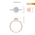 thumbnail image 4 of Angara Natural 0.72 Ct. Aquamarine with Diamond Halo Ring in 14K Rose Gold for Women (Ring Size: 12), 4 of 9