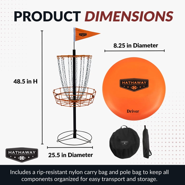 Hathaway 6-Player Disc Golf Set with Basket photo 2