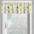thumbnail image 2 of Ambesonne Green Pink Window Valance, Doodle Stripes Dots, 54" X 18", Green Pink White, 2 of 5