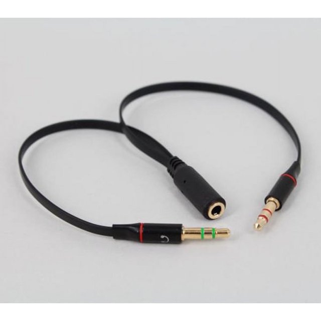 Cable adaptador PATKAW de 3,5 mm hembra a macho para micrófono. Cable de audio de 3,5 mm para altavoces y auriculares (negro).