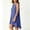 Blue, variant on Josdec Women's Casual Round Neck Sleeveless Mini Dresses Button Front Irregular Hem Cotton Solid Color for Summer Daily Wear S-XXL