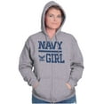 thumbnail image 3 of US Navy Girl Military Anchor Logo Women Plus Size Zipper Hoodie Brisco Brands 2X, 3 of 5